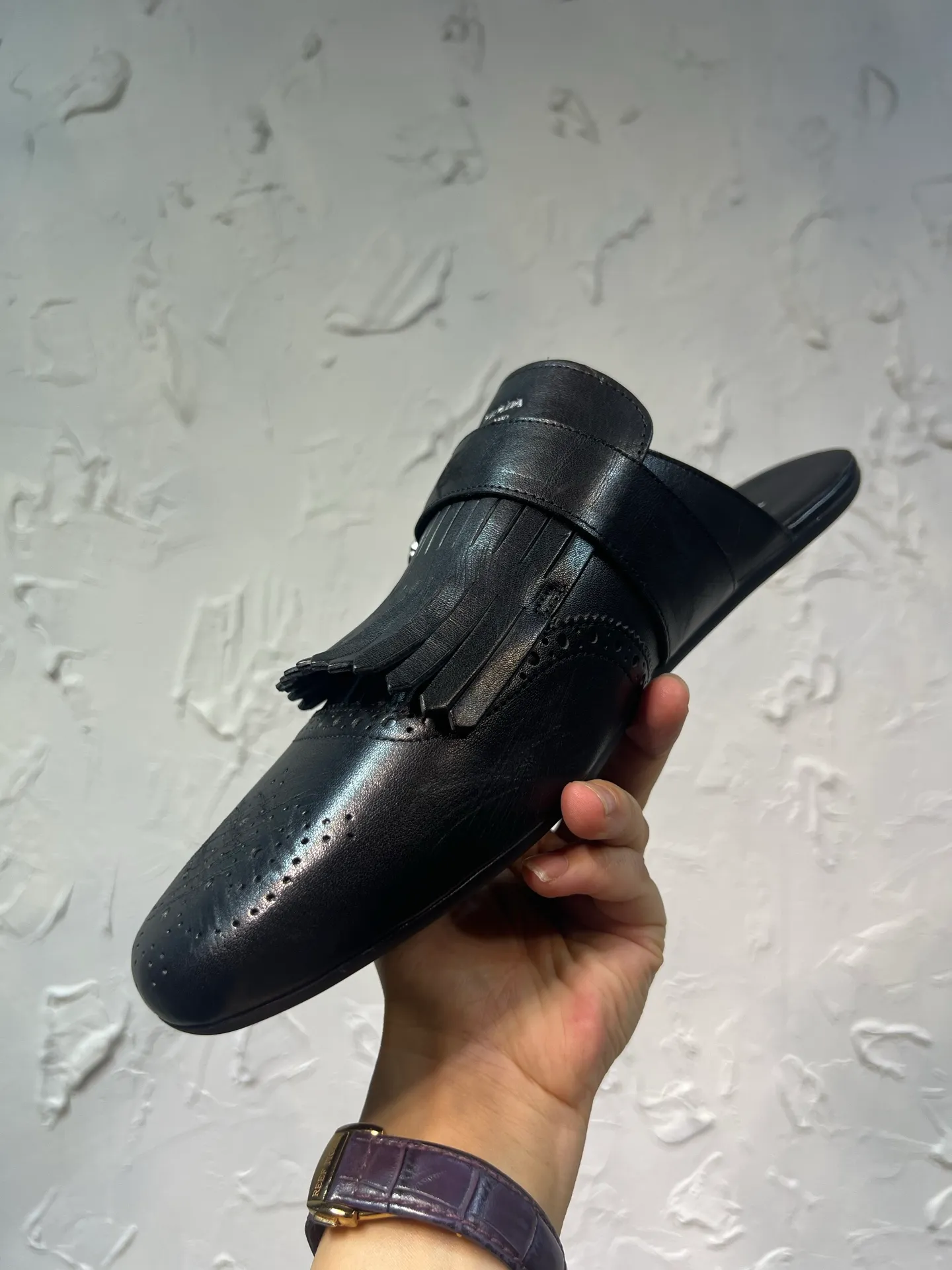 P780 prada derby2025 spring and autumn latest Prada slip-on retro men's Muleto shoes, Shuffle tassel strap Monk shoes, upper cowhide, lining and foot cowhide, rubber sole, black and brown 2-color original packaging Code number: 39-46